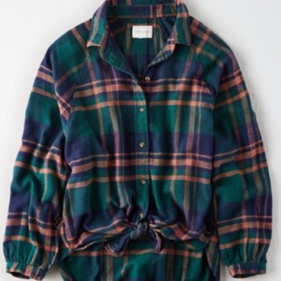 AE Plaid Button Up Shirt - Picture 1 of 3